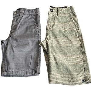 Set Of 2 Quiksilver Boys Gray/Green Shorts